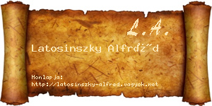 Latosinszky Alfréd névjegykártya